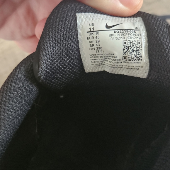 Nike Air Max Oketo Triple Black Mesh Running Shoe Mens Size 11 - Picture 14 of 15